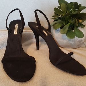 Oscar de la Renta Black Moire heels Size 40 1/2